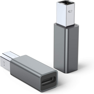 USB C Female to Printer Male Adapter (2-Pack), USB Type C to USB B Convert Conne