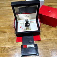 TUDOR Glamour Day-Date 56003 39mm Black Diamond Dial Two-Tone Box Papers