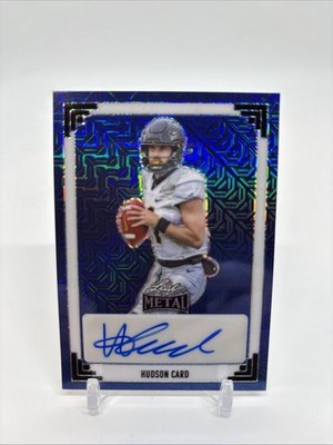 Hudson Card 2024 Leaf Metal 91 Leaf Autographs Mojo Blue /8 Purdue Boilermakers