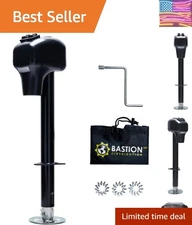 Bastion Distribution 3500lbs Electric Tongue Jack & Crank - Durable With Cover