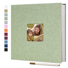 Large Photo Album Adhesive for 4x6 8x10 Pictures Linen Scrapbook Album DIY 60...