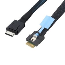 PCIe OCuLink SFF-8611 4I to Slimline SAS SFF-8654 4I Cable, Anti-Misplug Design