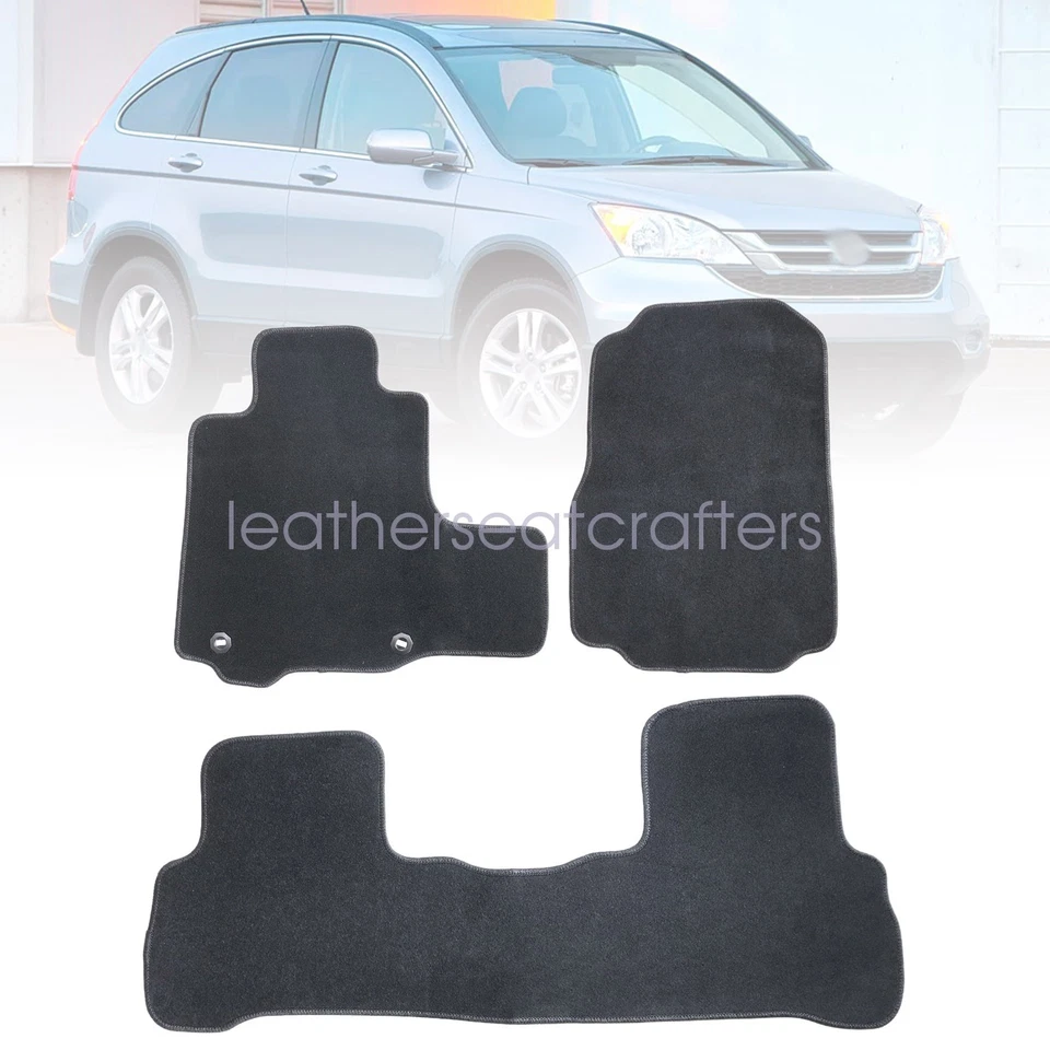 Alfombrillas de terciopelo de repuesto negras 3x para Honda CR-V CRV 2007-2011 Sport Foto 2 de 4