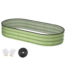 Patiobay Raised Garden Bed, 6x3x1ft Galvanized Outdoor Planter Beds with Safe...