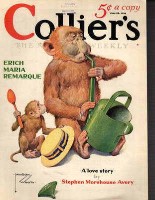 1930 Colliers June 28 Lawson Wood - Monkey Saxophonist; Circus;Wages for old age