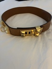 Hermes Cintura Collier de Chien Medor Pelle con Accenti Oro con Fibbia Regolabile