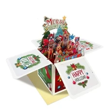 Pop Up Christmas Cards 3d Pop-up Christmas Card Dog Funny Pop Up Christmas 