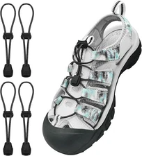 2 Pairs Elastic No Tie Shoe Laces Replacement Laces for Keen Sandal, round No Ti