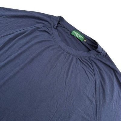 Hammacher Schlemmer Men s Viscose Crew Neck T-Shirt Blue   Medium