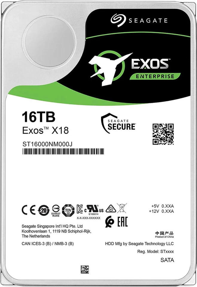 Seagate Exos X18 16TB (7200RPM, 3.5-inch, SATA III)