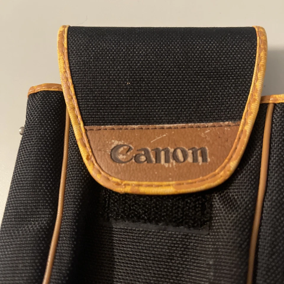 Vintage Canon Black Brown Vinyl Belt Loop Carrying Case for Compact Camera Japan - Image 2 of 4