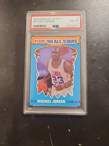 1990-91 Fleer - All-Stars Michael Jordan #5 (PSA 8)