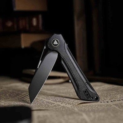 TVTY25BM14 Trivisa Monoceros-04B Pocket Knife 14C28N Black Cleaver Blade Black M
