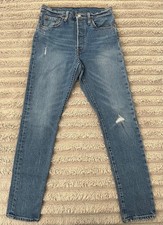 Levi's 501 S Jeans 28x30 Straight Leg Button Fly Mid Rise Med Wash Actual 29X30