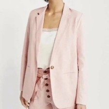 Talbots pink linen blend blazer jacket Size 6 New