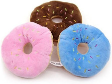 Buntes Haustierspielzeug in Donut-Form, Quietschend, F&uuml;r Welpen, Hunde, Katzen,