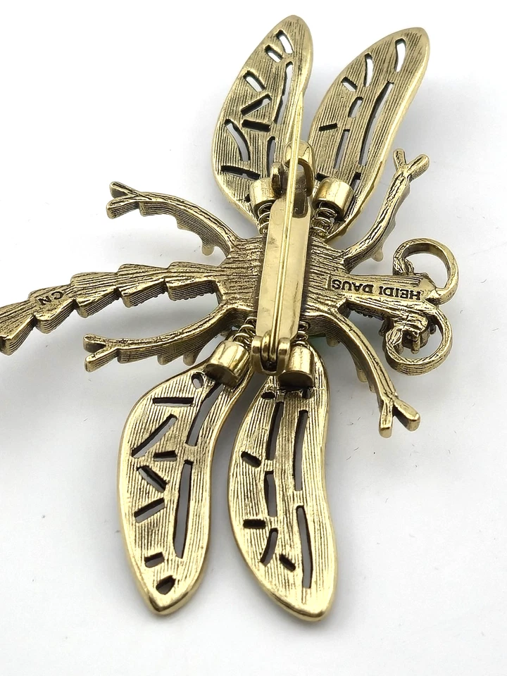 Heidi Daus "Trembling Brilliance" Crystal Dragonfly Pin - Peridot AB #36 - Image 3 of 4