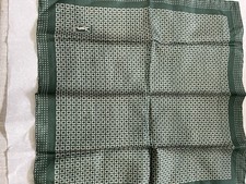 Yves Saint Laurent YSL green Silk Handkerchief Pocket Square 13"