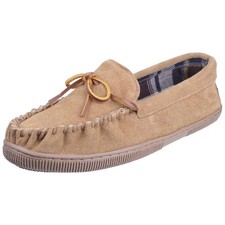 Image of Cotswold Alberta Slip On Moccasin Slipper Beige  Elegant Suede Upper, Soft cush