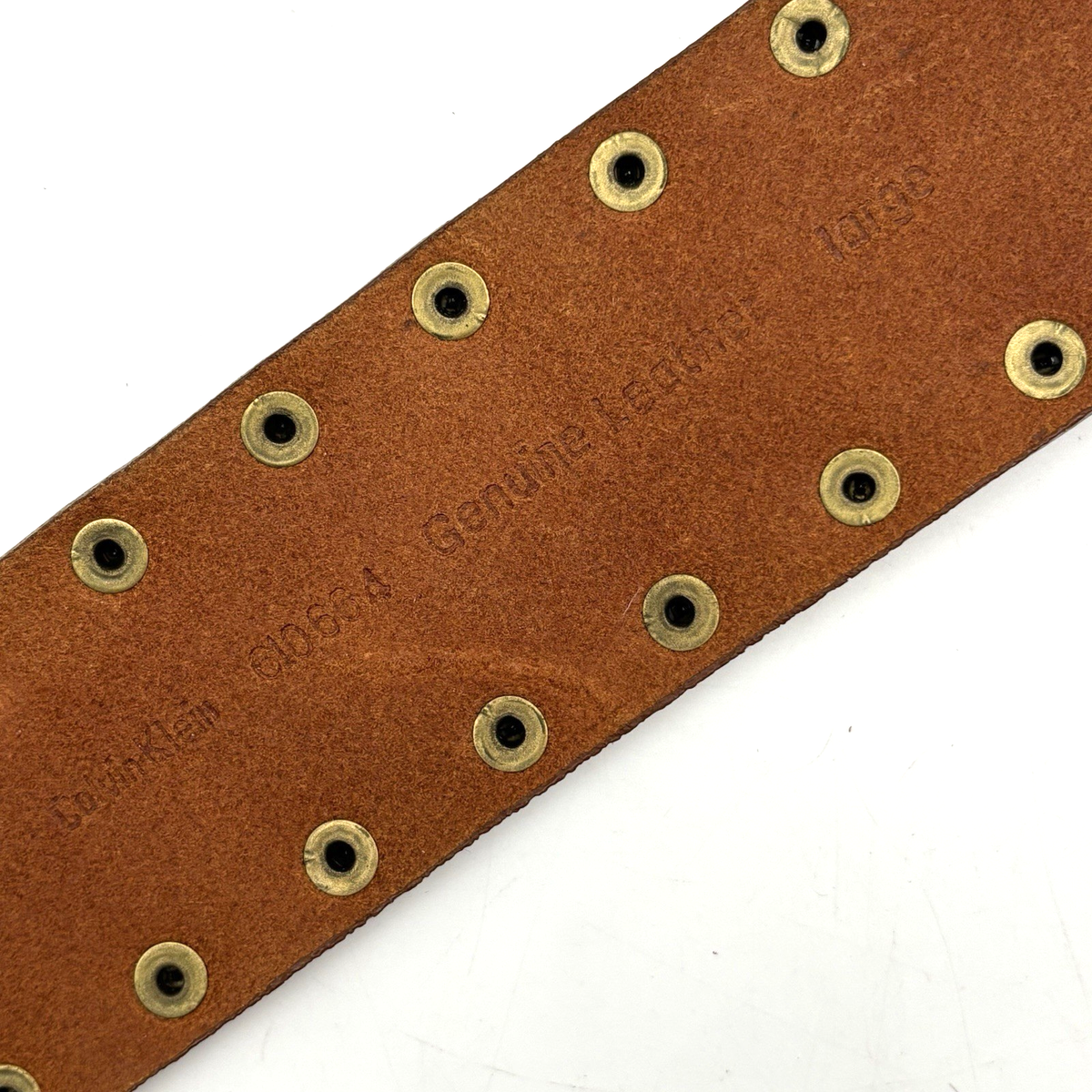 Vintage Y2K Calvin Klein 610664 Brown Studded Leather Brass  display picture 2