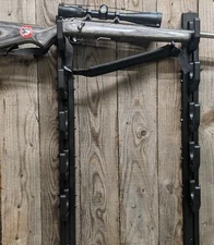 ADJUSTABLE WALL GUN RACK TACTICAL 5 GUN MOUNT  RIFLE SHOTGUN FISHING POLE HANGER