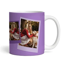 Animal Pet Lover Gift Photo Purple Heart Coffee Tea Cup Personalised Mug