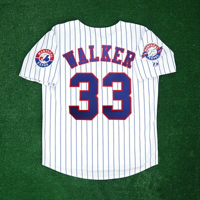 Larry Walker Montreal Expos 1993 Home w/ 25th Anniv Patch White Men's Jersey