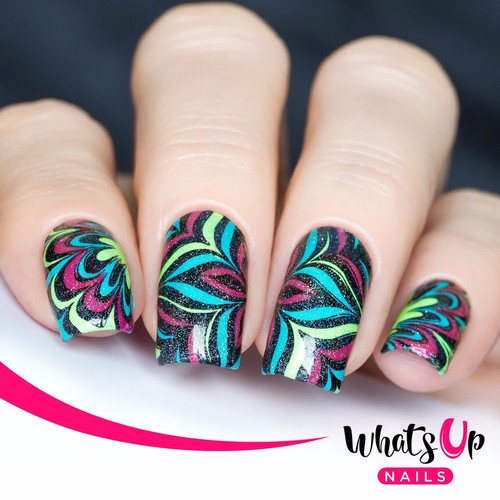 Whats Up Nails -B002 Water Marble to Perfection Stamping Plate For Stamped Nails - Picture 4 of 12