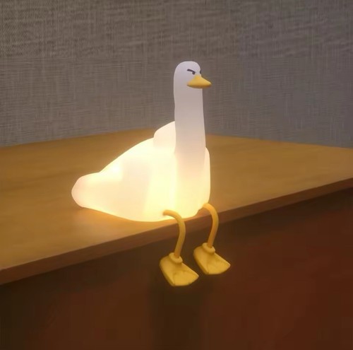 Duck Night Light Rechargeable Cute Silicone Duck Lamp Novelty Animal Night Lamp - Picture 7 of 9
