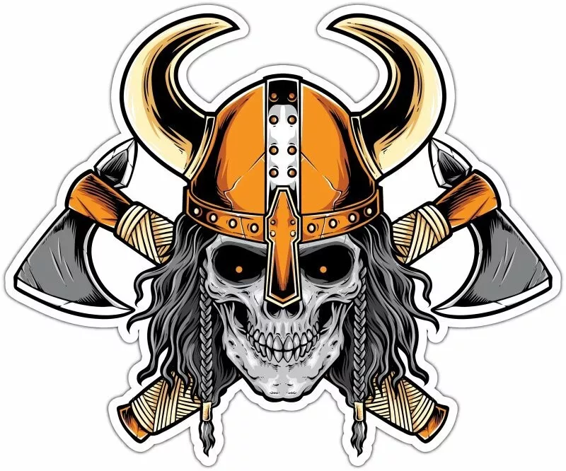 Warrior Skull - Viking - Sticker