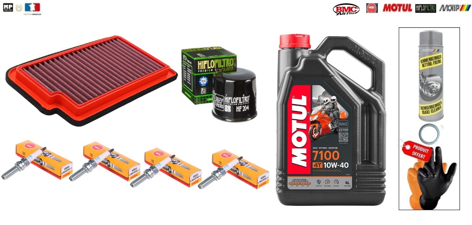 Kit Vidange Moto YAMAHA MT-10 1000 Pack Huile MOTUL 7100 10w40 Filtre Joint 2022 2023