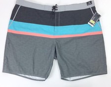 ROUNDTREE YORKE BIG MAN Swim Trunks Shorts Multicolor Colorblock Pockets 3XB NWT