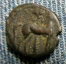 FINE GREEK SHEKEL ZEUGITANIA, CARTHAGE "TANIT & HORSE / PALM TREE"  241-146 BC