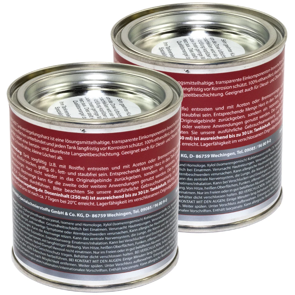 2x 250 ml Tank Versiegelung Wagner Einkomponentenharz Tankversieglung Behälter - Bild 3 von 4