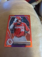 2021 Panini Prizm Draft Picks Tyler Hardman #PDP153 Hyper Red & Purple - Sooners