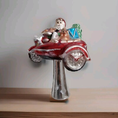 Santa Claus Harley Davidson Motorcycle Sidecar Christmas Tree