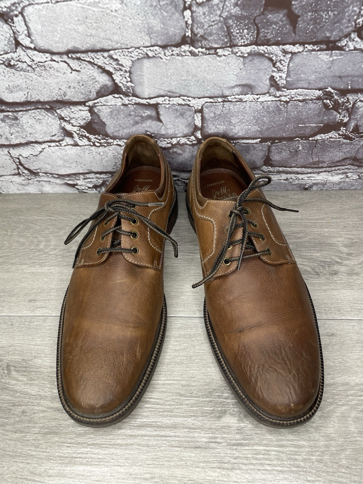 SAOLA J&M Est. Scarpe stringate Oxford pelle di pecora marrone 1850 da uomo taglia 10M US 43EU