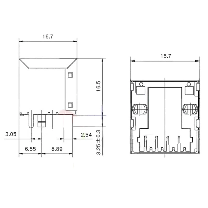 RJ45 8P8C Network Ethernet Crystal Plug PCB Mount 8P Socket Connector 5224-8P8C - Image 2 of 4