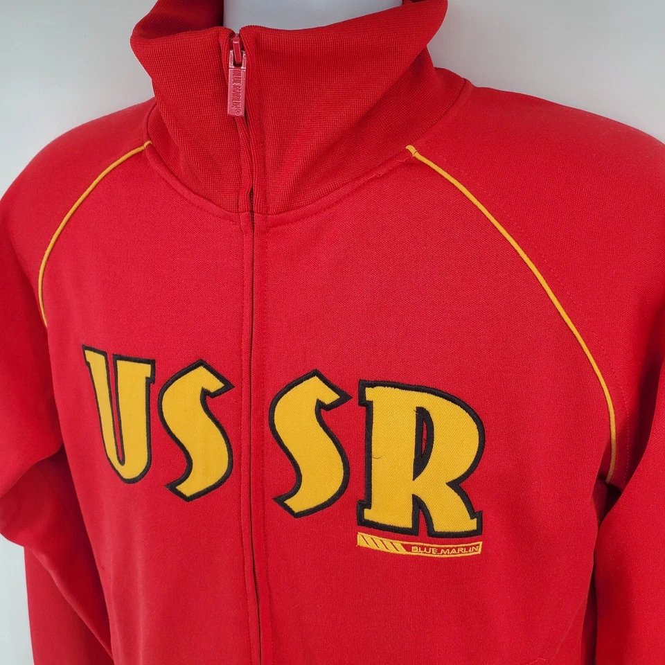 Chaqueta Universitaria de Pista URSS Azul Marlín Unión Soviética Talla M Roja Rusia Juegos Olímpicos Foto 4 de 4