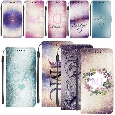 Personalized Leather Wallet Case For Samsung Galaxy S23 FE S22 S24 Flip Cover