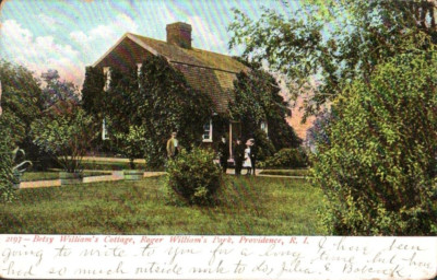 Providence R.I. Betsy William's Cottage, Roger William's Park c1900s Postcard