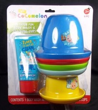 Cocomelon bath time fun play set body wash and stacking cups NEW