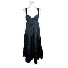 Zara Black Open Work Tiered Dress