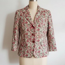 Talbots Floral Jacquard Blazer Size 4 NWOT