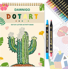 Dot by Letter Coloring for Adults with 12 Acrylic Markers, Dot Art Activity , 3