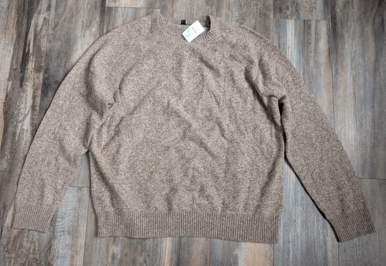 New w/ Tags Banana Republic Wool Blend Sweater Mens XXL Brown Pullover Crewneck