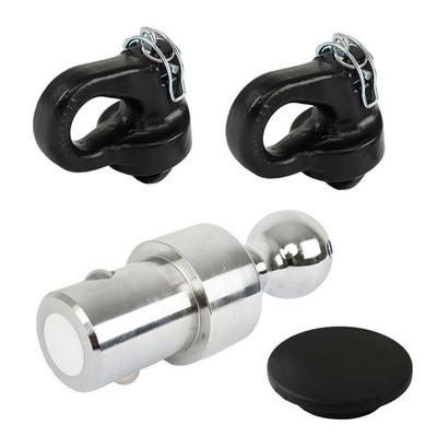Labwork 2-5/16'' Puck System Gooseneck Ball & Safety Chain Anchor Kit 38000 lbs