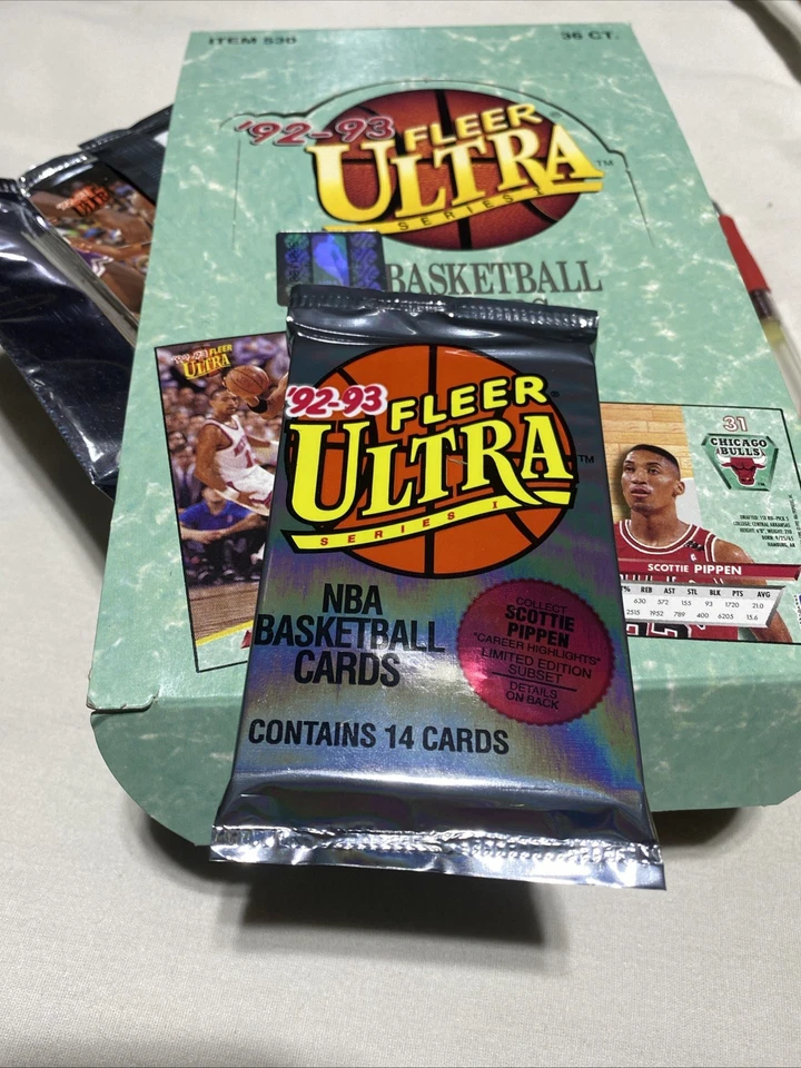 2 PACKS 1992 FLEER ULTRA TARJETAS DE BALONCESTO SERIE 1, ¿GRAN JORDANS? INSERTOS RAROS Foto 2 de 4