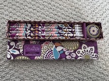 Vera Bradley Decorative Pencil Set with Sharpener Floral Pattern Box, 6 pencils