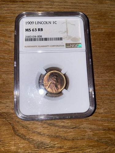 1909 Lincoln Wheat Cent Penny NGC MS63 RB Toned ~~LOOK~~